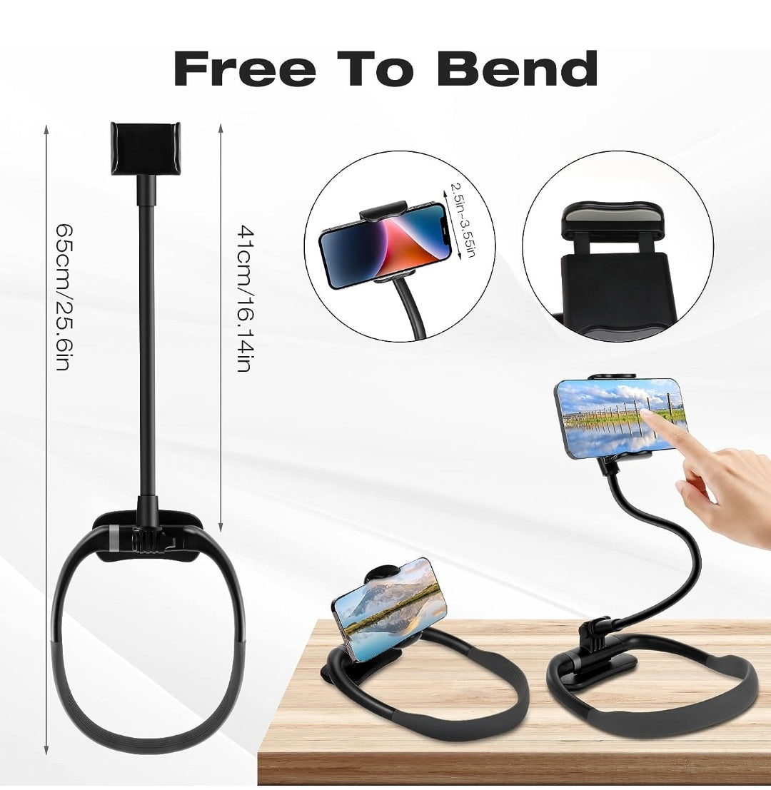 Touchless Portable Neck Phone Holder/Stand