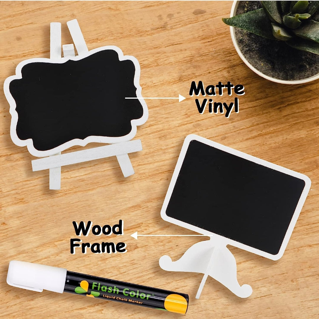 Desktop Standing mini Chalk Board 2pc Set (Both designs, 1ea.)