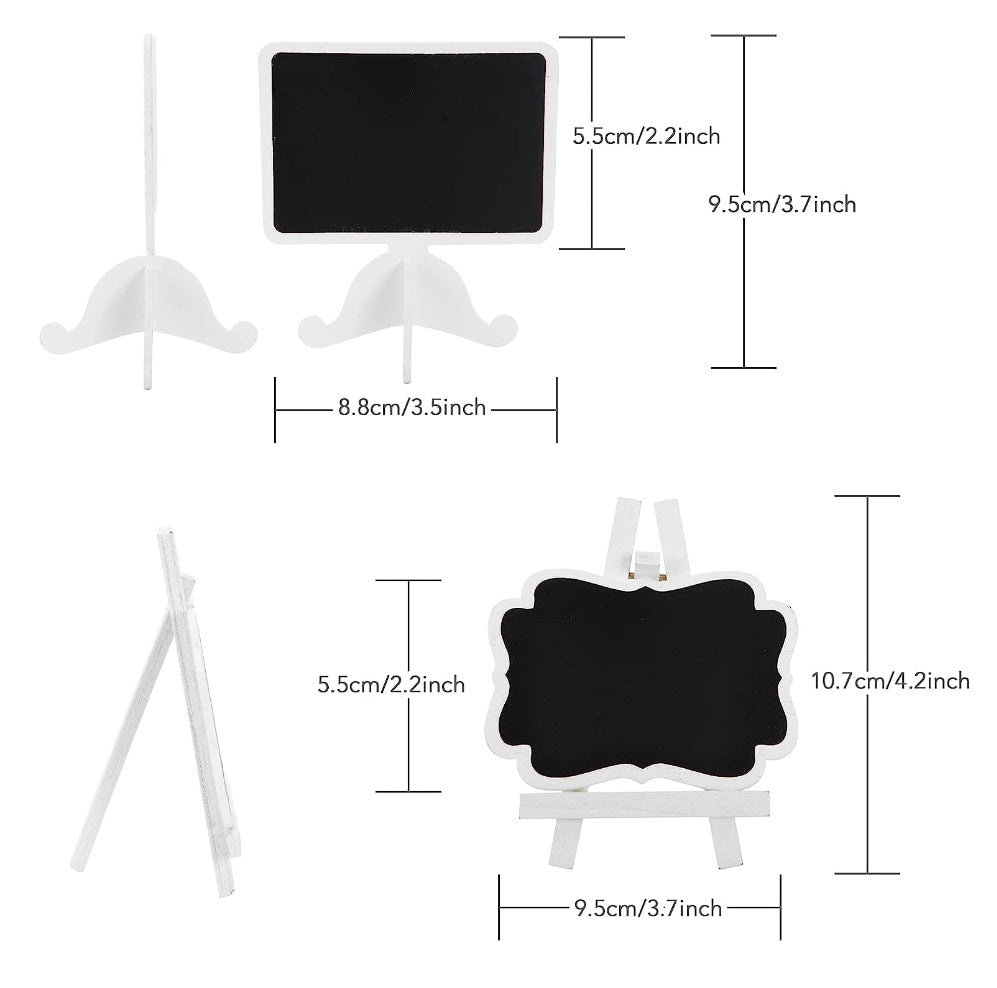 Desktop Standing mini Chalk Board 2pc Set (Both designs, 1ea.)