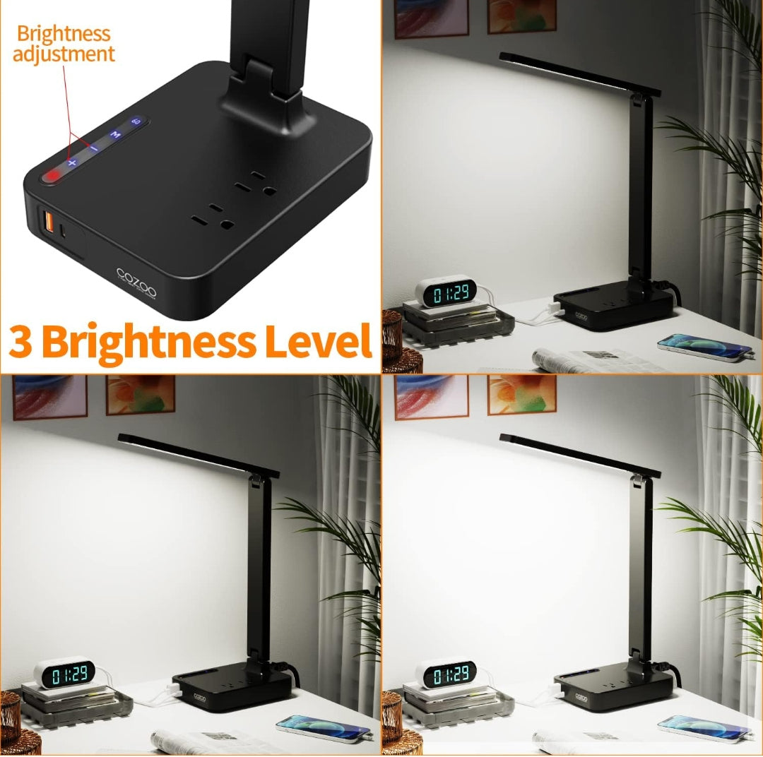 Desktop Lamp w/ USB & Plug-in Ports