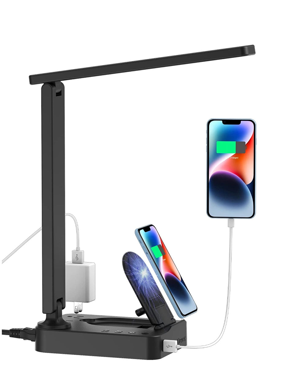 Desktop Lamp w/ 2 Outlets, USB & Wireless Ports