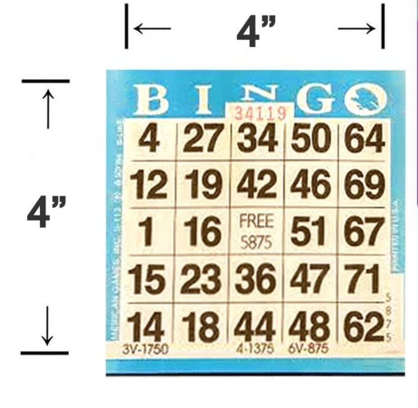 Bingo Paper/Sheet 100ct (Blue)