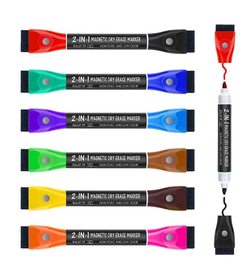 Magnetic Dry Erase Markers Set (6ct)