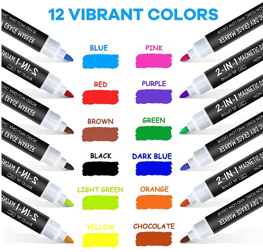 Magnetic Dry Erase Markers Set (6ct)