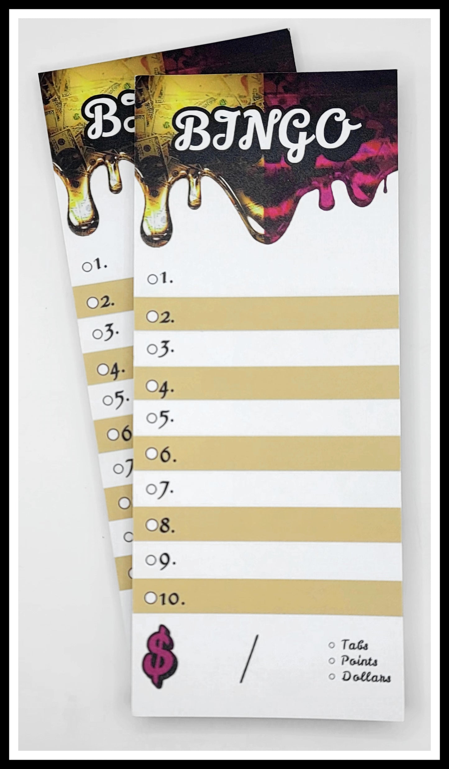'CA$H Drip' 10-Line Bingo Notepad (50-Sheet)