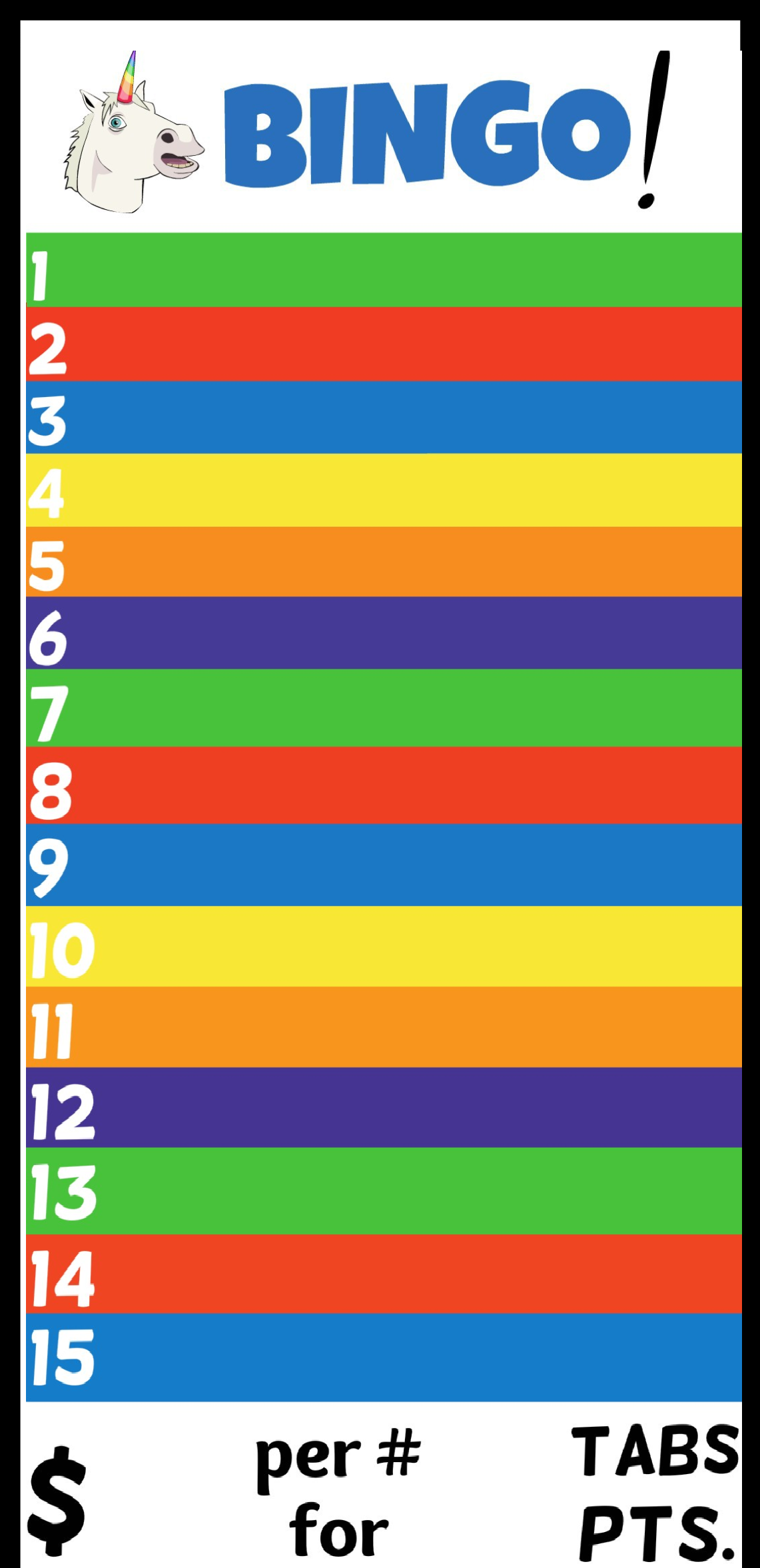 Bingo Pad ⢠REUSABLE'S! âťď¸ (rainbow) 2pc Set (w/ Marker & Eraser)