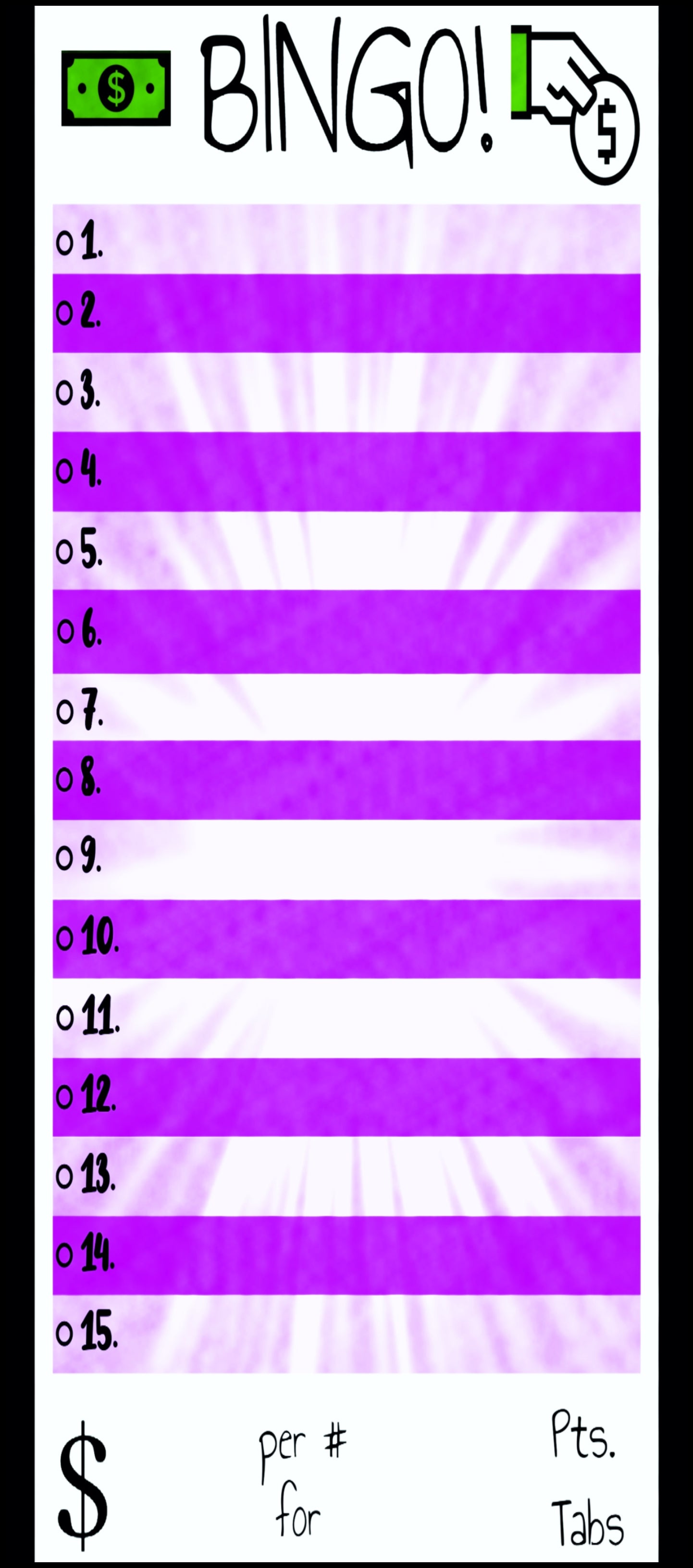 Bingo Pad • REUSABLE'S! ♻️ 2pc set (w/ Marker & Eraser)