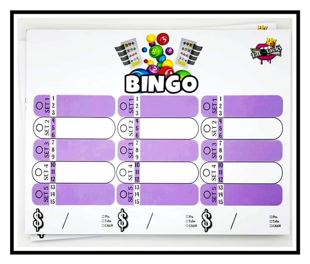 SETS, Large 3-Part Bingo Pad! (8.5"×11", 50-sheet)