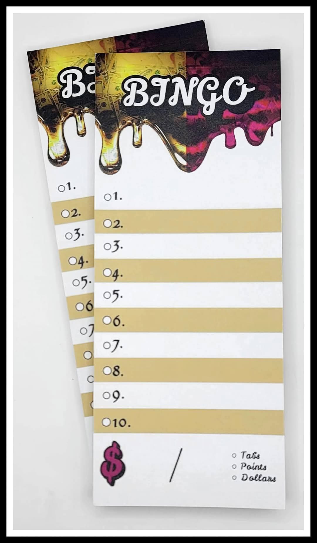 'CA$H Drip' 10-Line Bingo Notepad – Fatstacks Pull Tabs