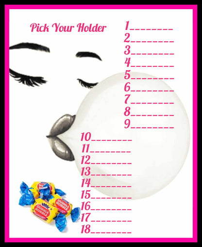 'Bubblegum Pop!' (Hot Potato) Bingo Board, $10/Line, $900 Profit