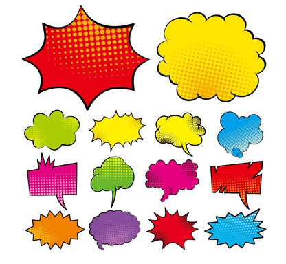 10pc Speech Bubble Cutout Signs (20ct aprox. 4"×4")