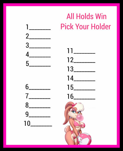 Lola Bunny! ALL-HOLDS-WIN Bingo Board • $6/Line, $400 Profit