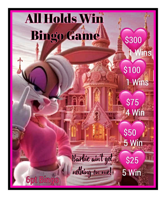 Lola Bunny! ALL-HOLDS-WIN Bingo Board • $6/Line, $400 Profit