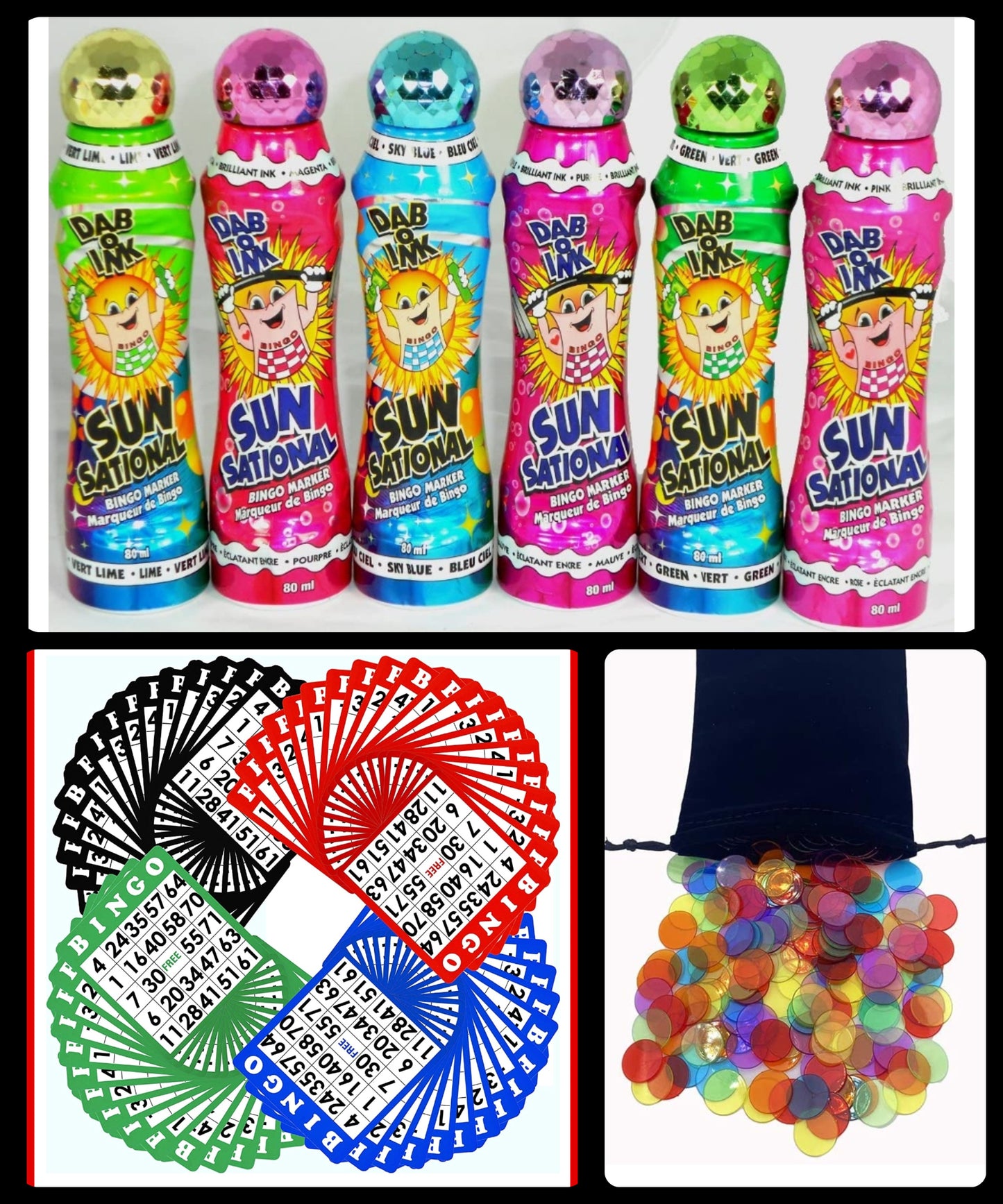 Bingo Bundle! (1 Dauber, 100 Game Sheets & 250 Counter pcs)