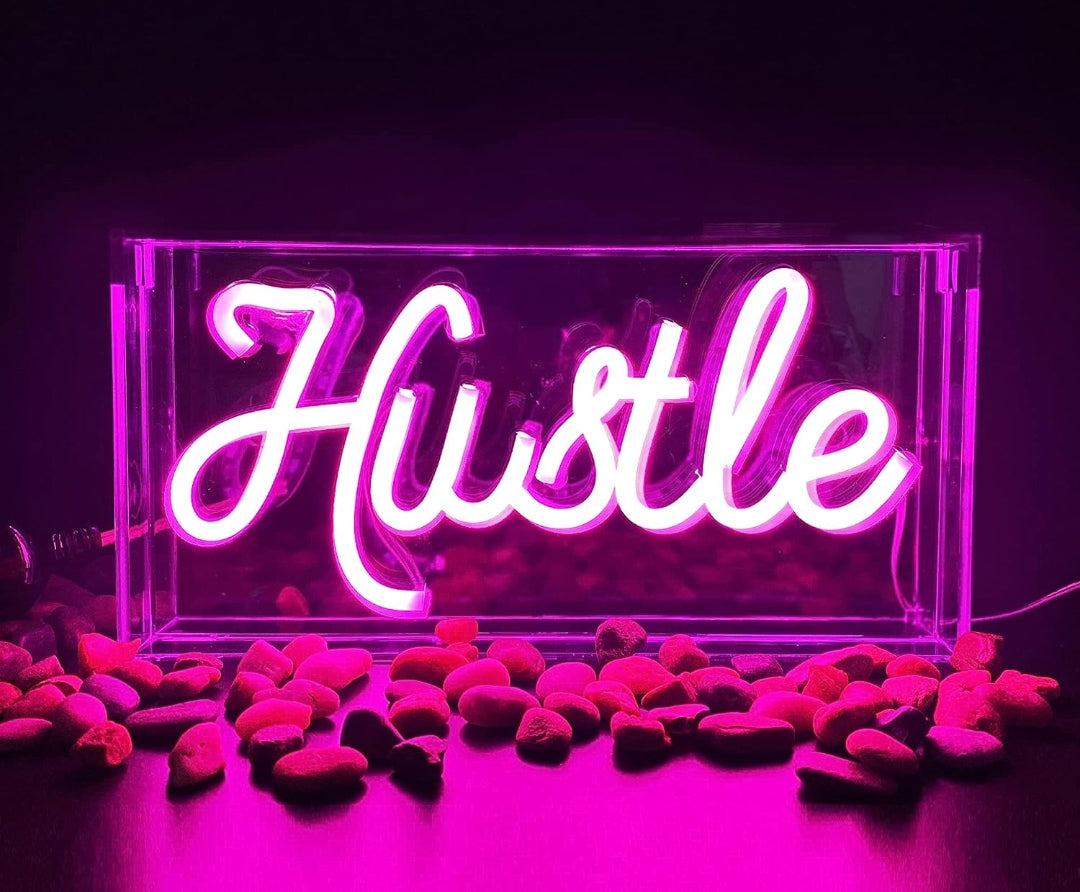 Neon Sign • HUSTLE (11"×7")