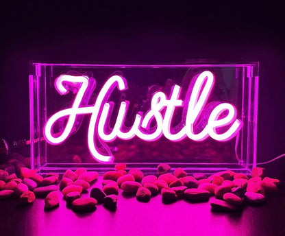 Neon Sign • HUSTLE (11"×7")