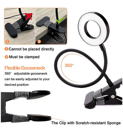 Desktop Lamp w/ Clamp & 10 Brightness Levels