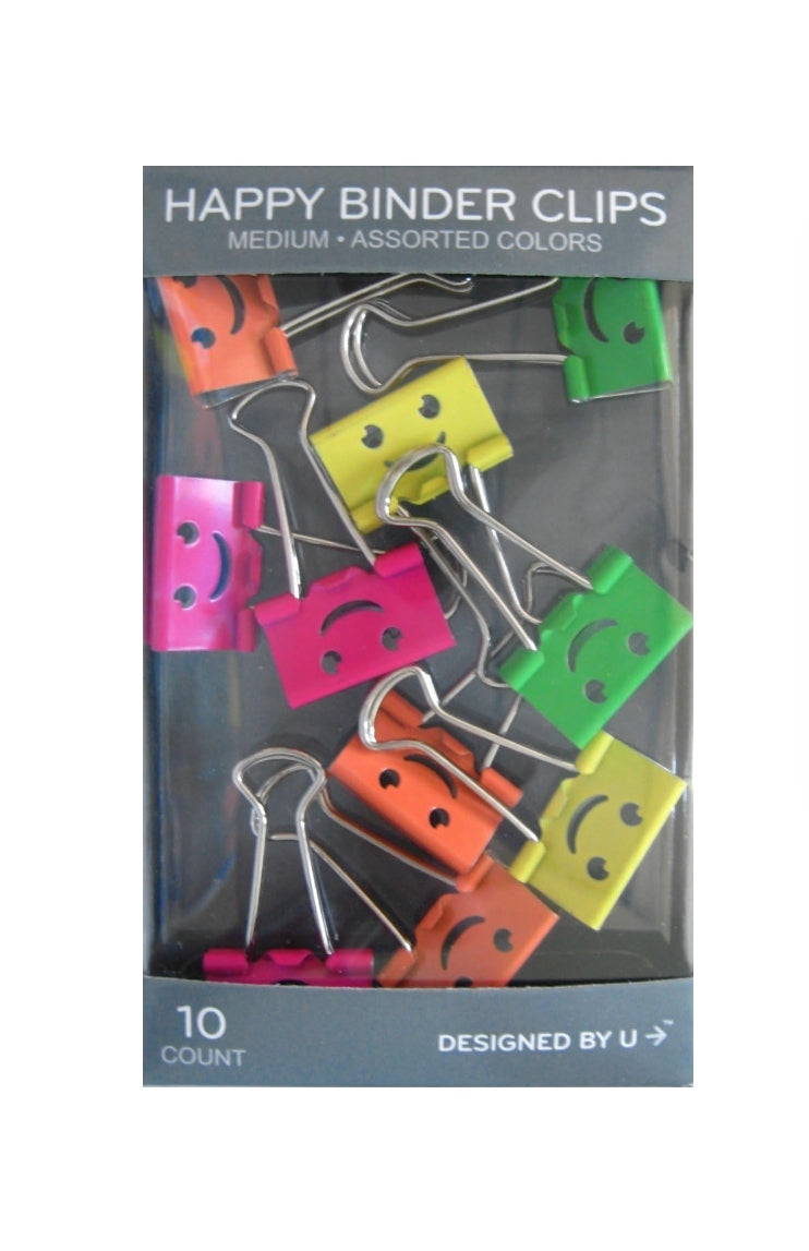 Smiley Paper Binder Clips 10pc