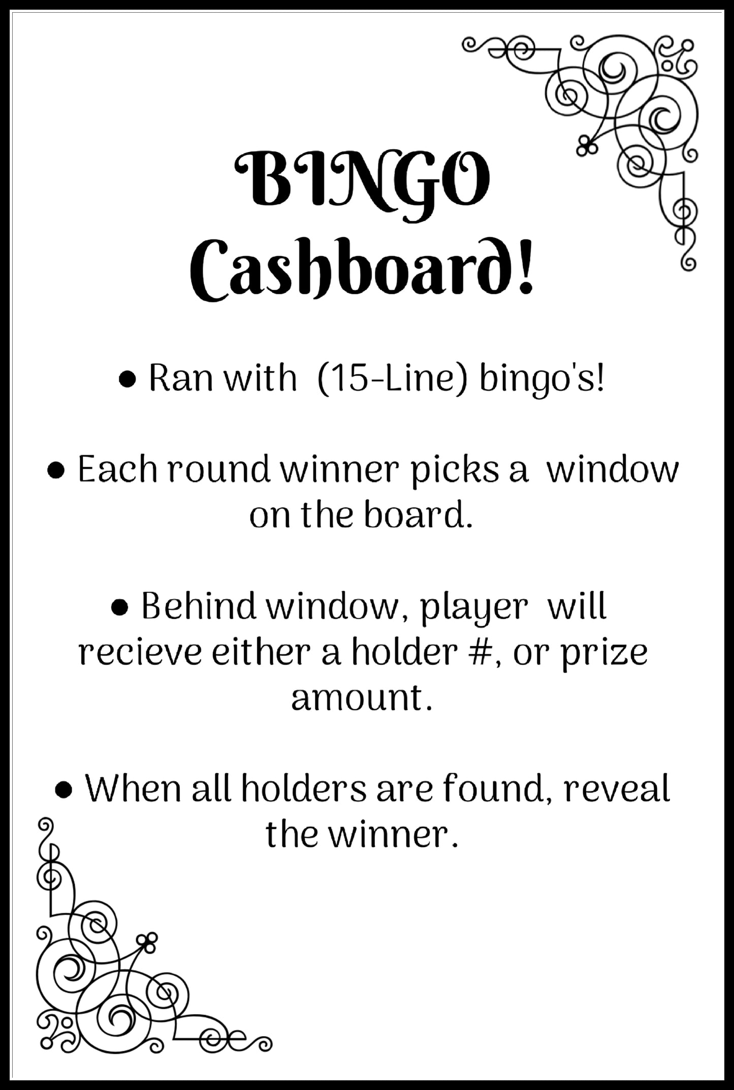 'SpongeBob' Bingo Cashboard ($10/Line, $1,000 Profit)