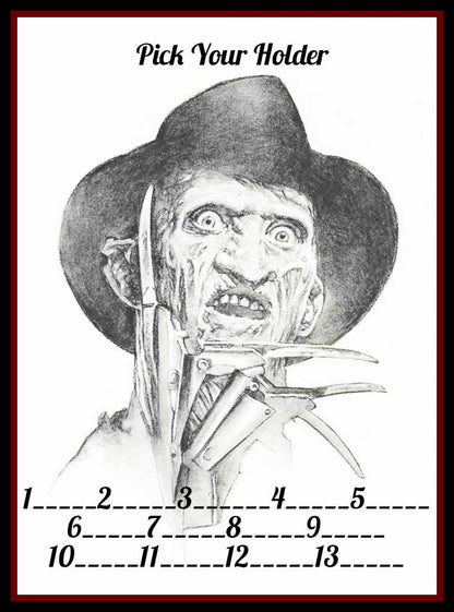 'Freddy' Bingo Board, $8/Line, $635 Profit (13-Bingo's)