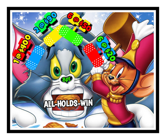 'Tom & Jerry' ALL-HOLDS-WIN Bingo Board- $8/Line, $800 Profit