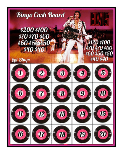 'Elvis' Bingo Cashboard • $6/Line, $400 Profit