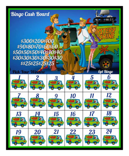 'Scooby' Bingo Cashboard ($6/Line, $650 Profit)