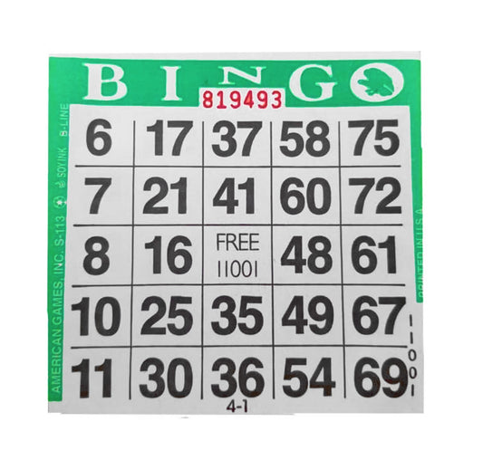 Bingo Paper Sheets (50ct, Green)