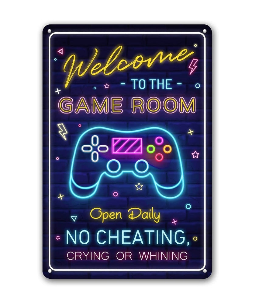 'Game Room' Metal Sign (8"×12)