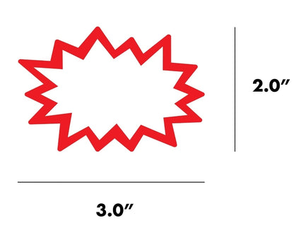 Starburst Cutouts 50ct (White/Red, 2"×3")