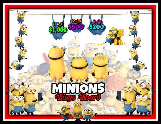 MINIONS! Bingo Board • $6/Line, $800/Profit