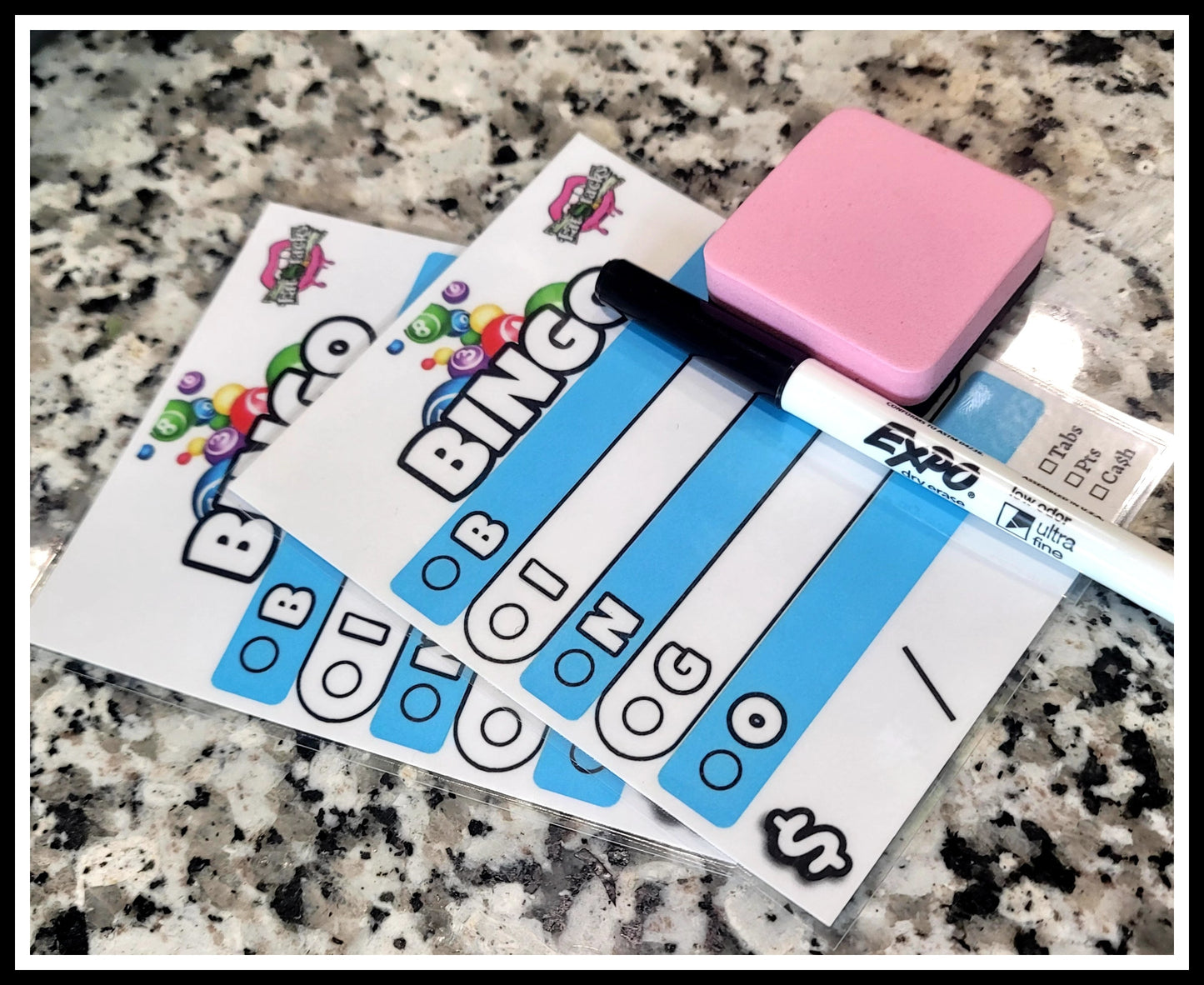 Letter Bingo • REUSABLE'S ♻️ 2pc Set (w/ Marker & Eraser) (B-I-N-G-O)