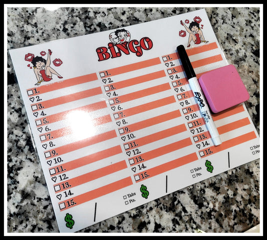 Bingo Pad • REUSABLE'S! ♻️ ( 👑 Betty, 3Part/15-line)