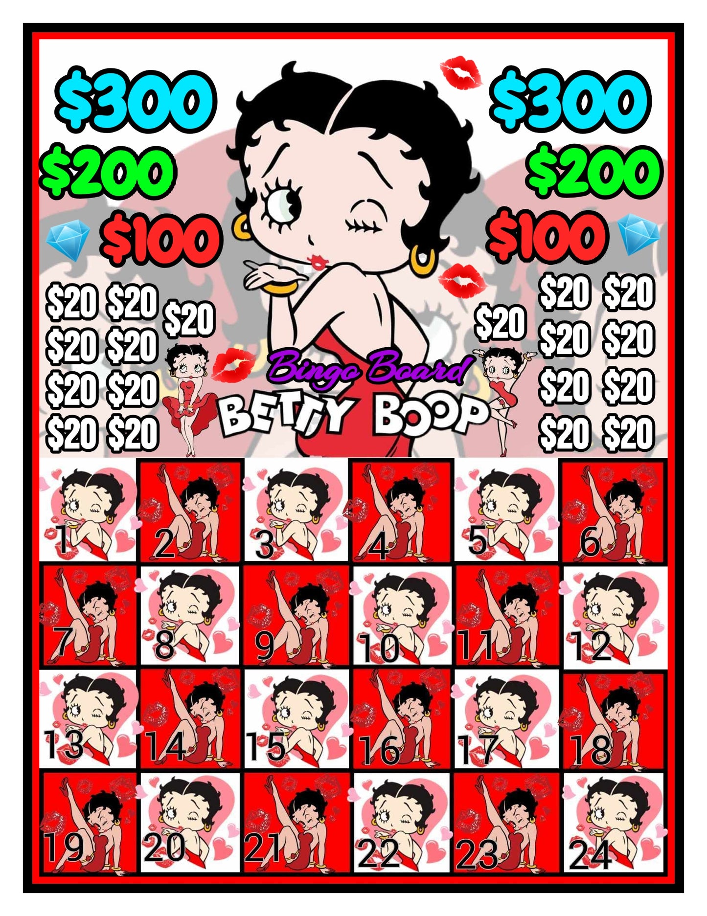 Miss Betty! Bingo Cashboard, $6/Line - $800 Prof