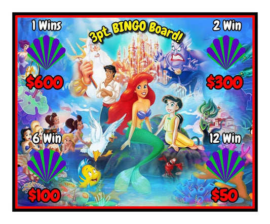 Lil' 🧜‍♀️ Bingo Board, ONLY $3/Line! $675 Profit