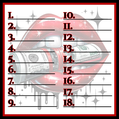 Lucky Lips Betty Bingo Board, All-Holds-Win, $8/Line • $810 Profit