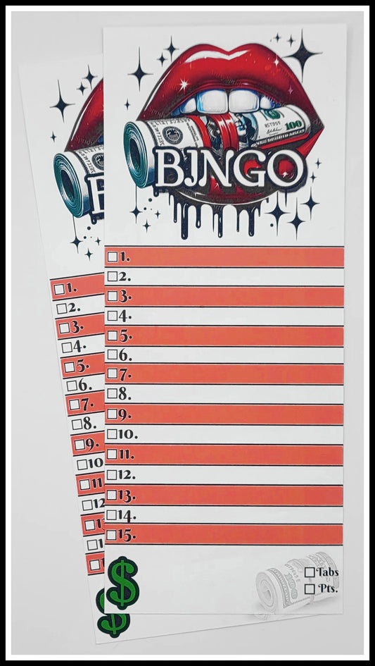 'bite it 💋' 15-line Bingo Notepad