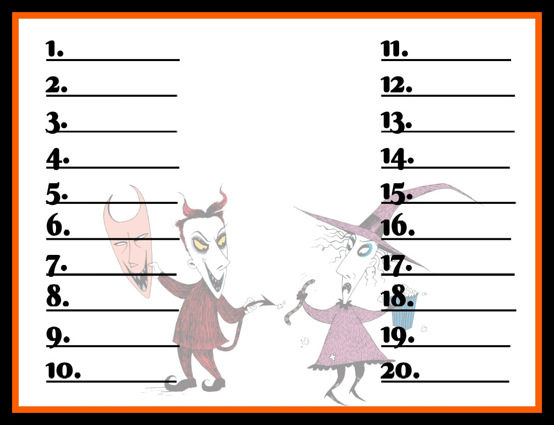 Pumpkin King Bingo Board, $1,200 PROFIT - 10/Line
