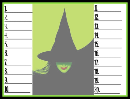 Wicked Oz Bingo Board - 10/Line, $1,200 PROFIT
