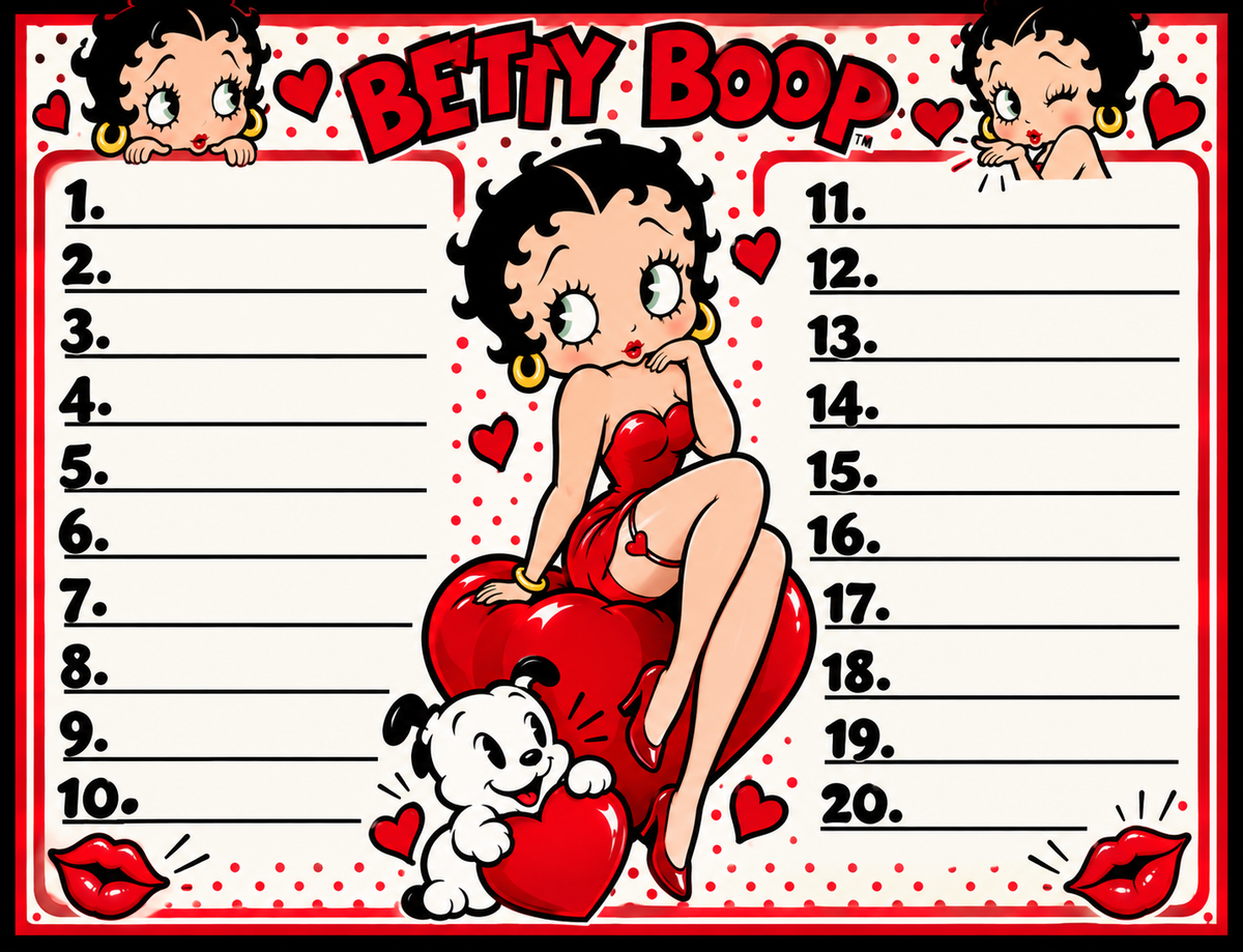 Miss B. Bingo Board - $8/Line, $1,200 Profit