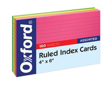 Index Cards (Neon) 4"×6", 100ct