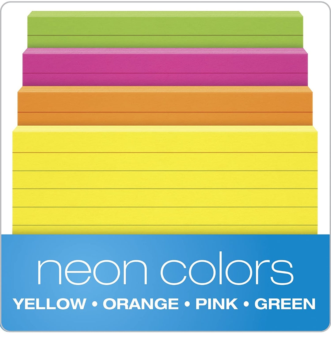 Index Cards (Neon) 4"×6", 100ct